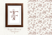 Copper Flowers with Alphabet, a Decorative Illustration by Bloomart Studio (Thumbnail 2 of 8)