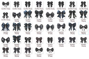 Coquette Black Lace Bows Clipart, an Object Graphic by Little Mango (Thumbnail 4 of 4)