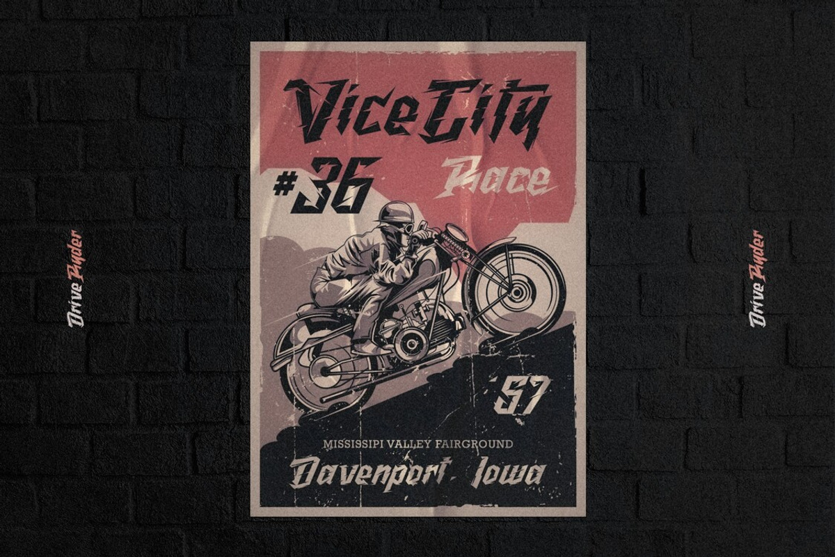 Drive Ryder, a Blackletter Font by Koplexs Studio (Photo 3 of 10)