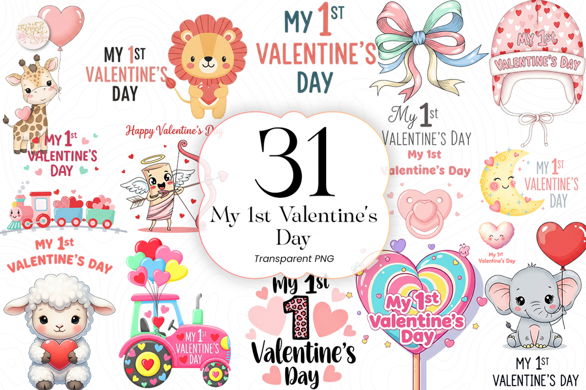My 1st Valentine’s Day PNG Clipart, an Object Illustration by KennedyStudio (Photo 1 of 5)