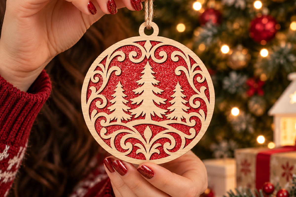 Christmas Tree Filigree Ornament SVG, an Object Graphic by Libby Wishes (Photo 3 of 3)