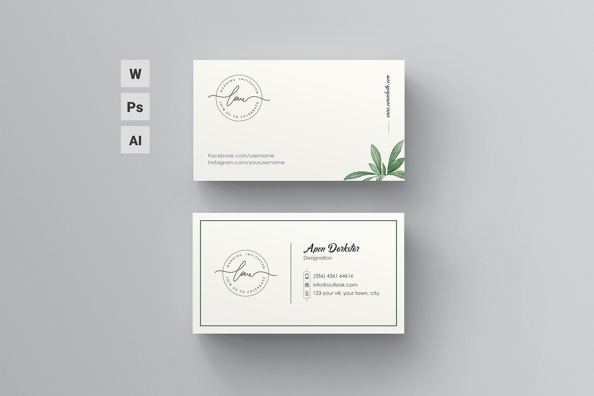 Wedding Photography Business Card, a Business Card Template by TelaTemplates (Photo 1 of 8)