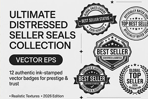 Best Seller Badge Stamp EPS Bundle, an Object Graphic by NH graphic
