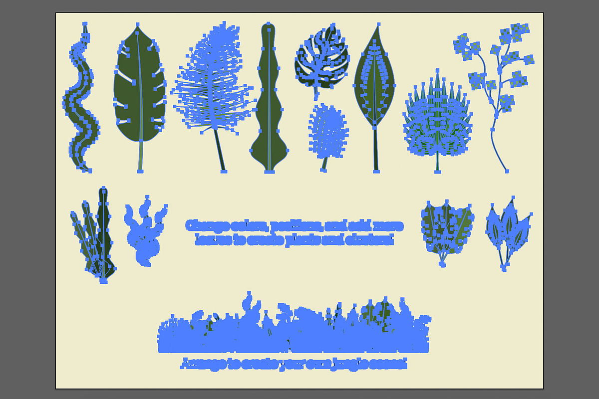 Customizable Jungle Leaf Vectors, an Illustration by Flavor Graphics (Photo 2 of 3)