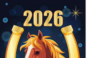 New Year's card with a horse, an Animal Illustration by JYa_Design
