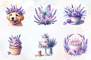 Lavender Floral Birthday Clipart, an Illustration by RobertsArt (Thumbnail 4 of 7)