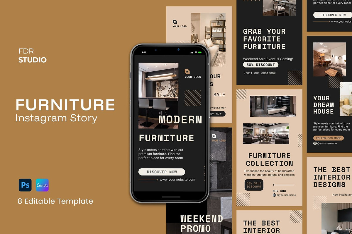 Furniture Instagram Story Template, a Social Media Template by FDR Studio (Photo 1 of 4)