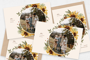 Autumn Sunflower Photo Card Template