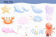Nautical summer watercolor Clipart, a Seasonal Illustration by Vavavan Artwork (Thumbnail 4 of 6)