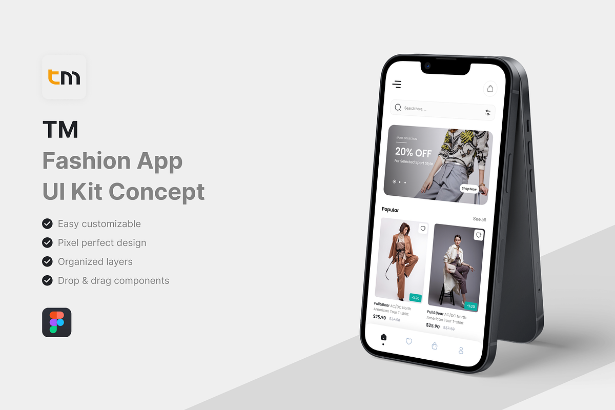 TM - Fashion App UI Kit, an UI Kit Template by iDoodle Studio (Photo 1 of 4)