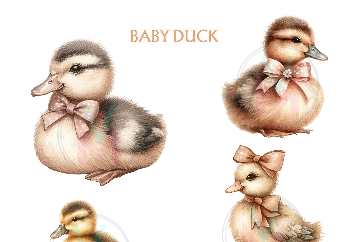 Watercolor Baby Duck ClipArt PNG, an Animal Illustration by VM PARTYS  BY TAIRUMA (Photo 3 of 10)