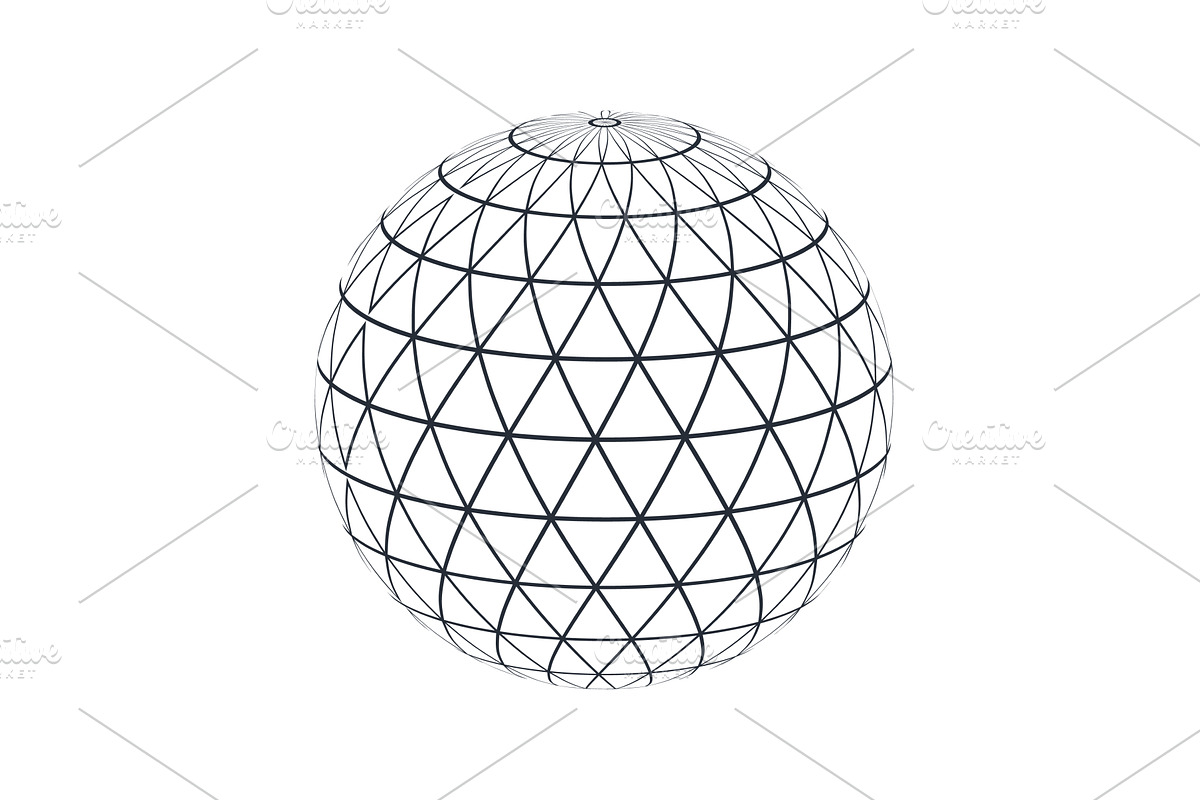 World globe icon. Abstract wireframe, a Technology Illustration by the8monkey