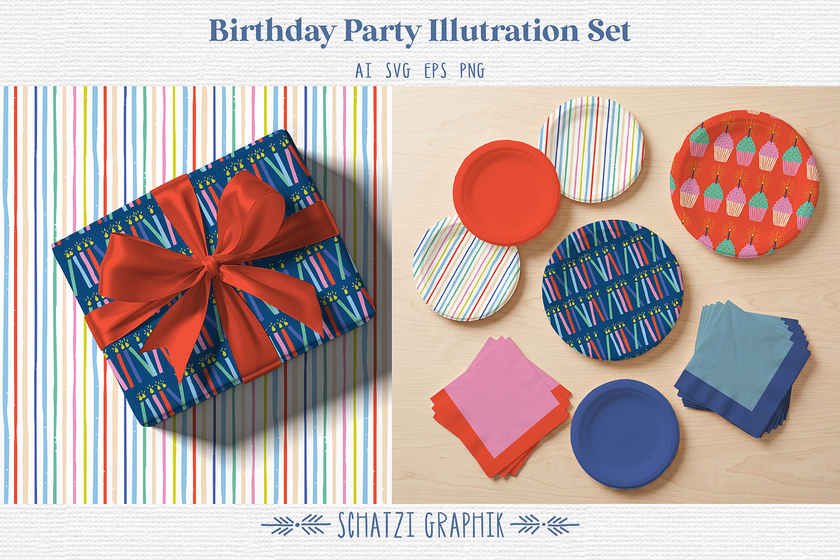 Birthday Party Illustration Set, an Object Illustration by Schatzi Graphik (Photo 3 of 7)