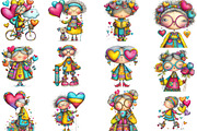 Quirky Elderly Valentine Woman, an Illustration by Designking (Thumbnail 3 of 4)