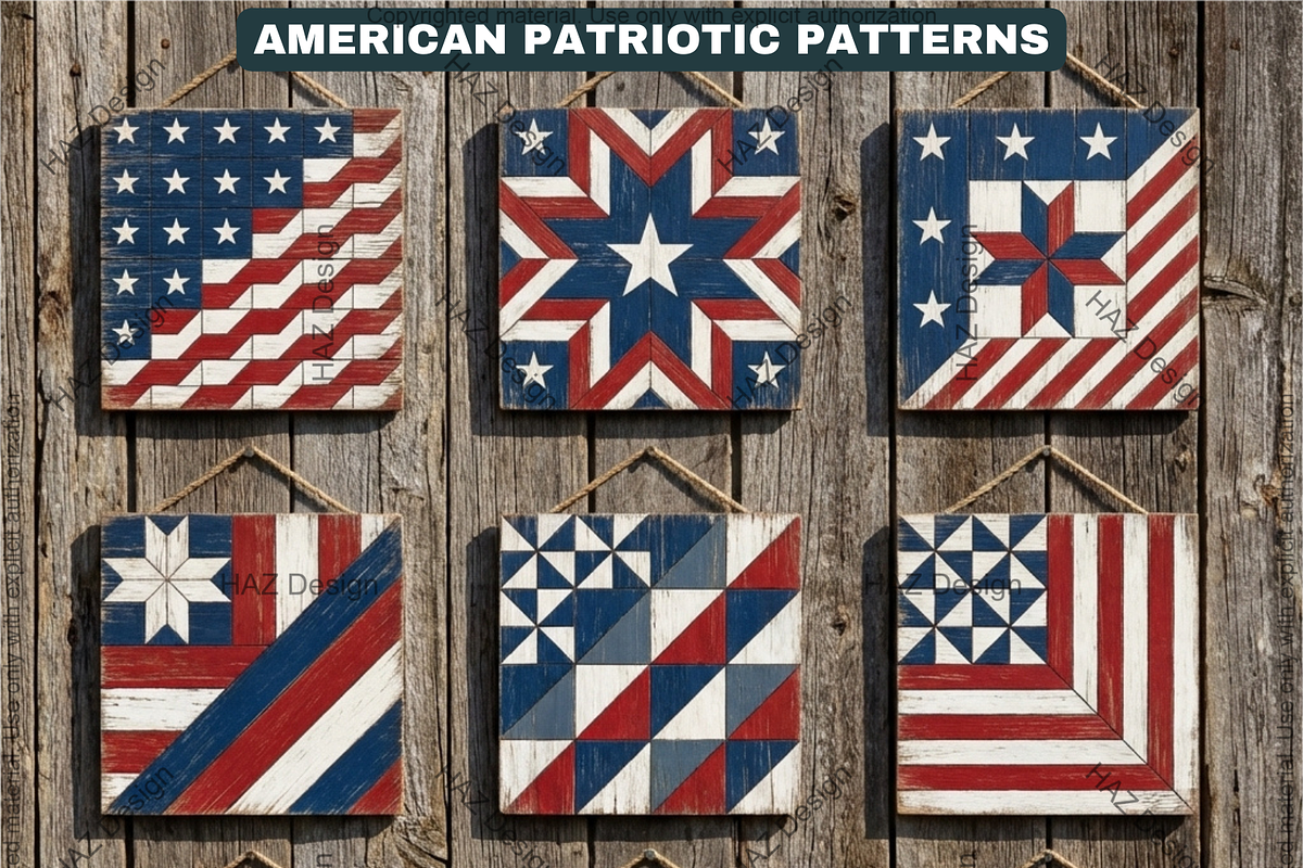 American Patriotic Barn Quilt Patter, a Pattern Graphic by AtacanDigital (Photo 1 of 4)