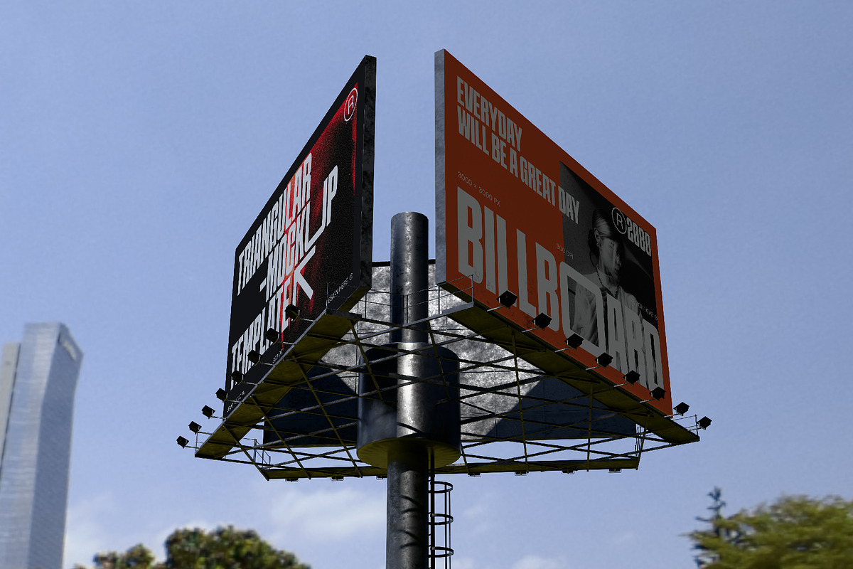 Urban Triangular Billboard Mockup, an Advertising Mockup by herutage (Photo 3 of 5)