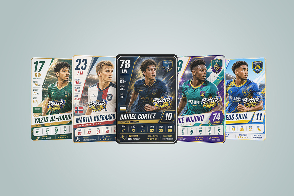 Soccer Trading Card Mockup, an Advertising Mockup by My Code Std (Photo 2 of 3)