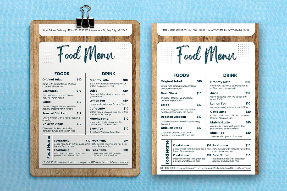 Food Menu Price List Template, a Flyer Template by iloveTemplate