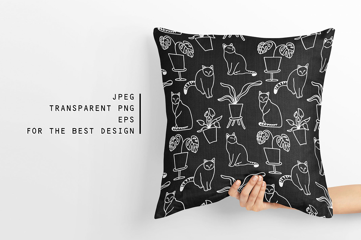 Line art plant and cat drawings, an Animal Illustration by eka panova (Photo 5 of 6)