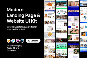 Modern Landing Page & Website UI Kit, an UI Kit Template by flr.24