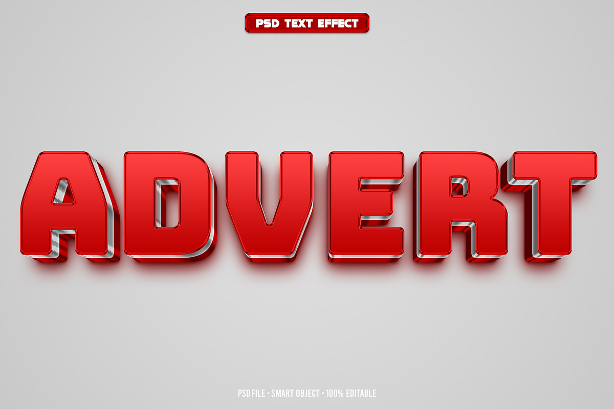 Advert 3D editable text effect, a Layer Style Add-On by Hello Muh (Photo 1 of 2)