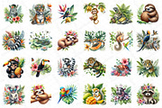 Watercolor Tropical Animals Clipart, an Illustration by DreamPrint404 (Thumbnail 5 of 5)