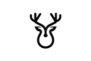 Continuous Line Deer Head, a Branding & Logo Template by Vectorium Studio (Thumbnail 1 of 2)