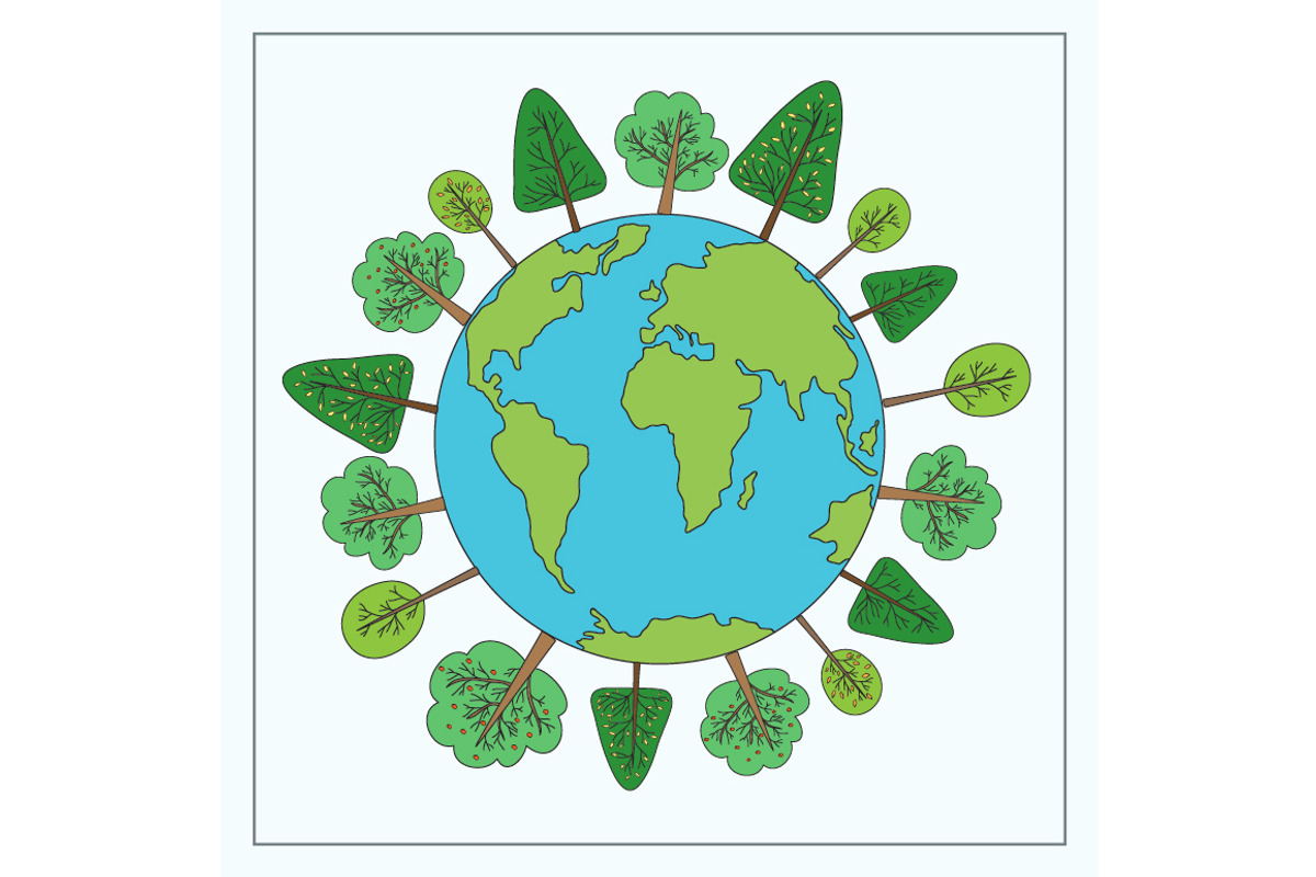 Set with trees: icons and patterns, a Background Graphic by lycka (Photo 5 of 5)