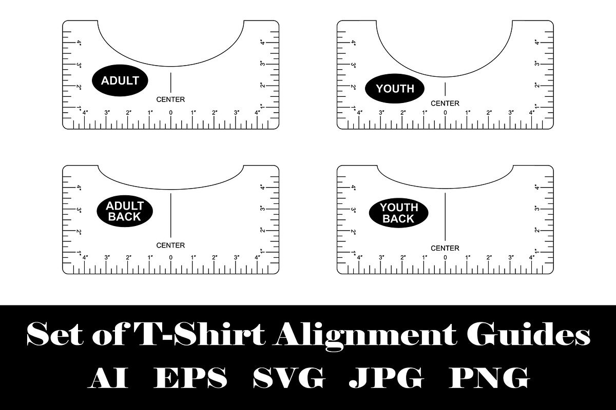 Set of T-Shirt Alignment Guides, an Apparel Mockup by vikkishop