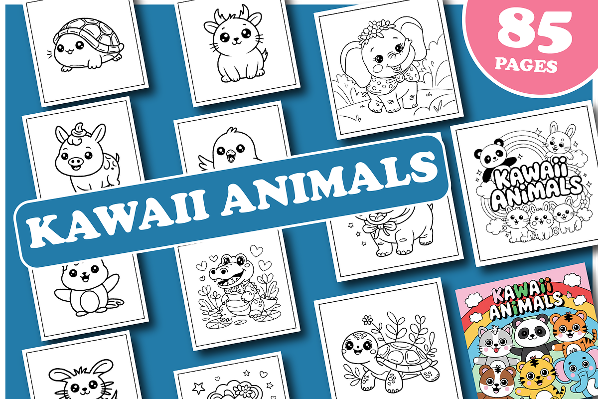 Kawaii Animals Coloring Pages, an Animal Illustration by Design Zone (Photo 1 of 6)
