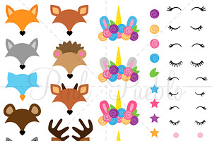 Mix And Match Animal Face Clipart