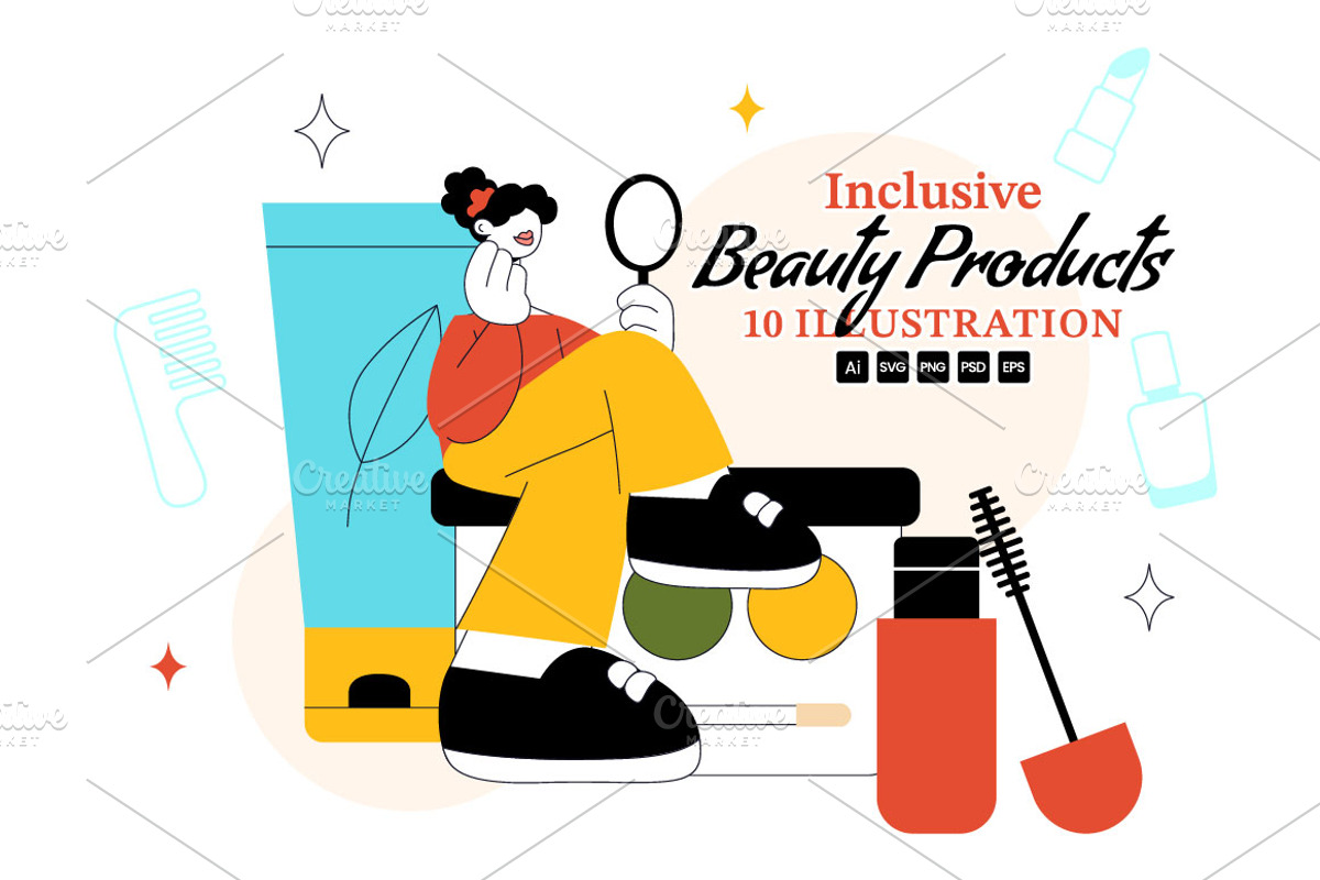 10 Inclusive Beauty Products, a Person Illustration by denayunebgt (Photo 1 of 4)