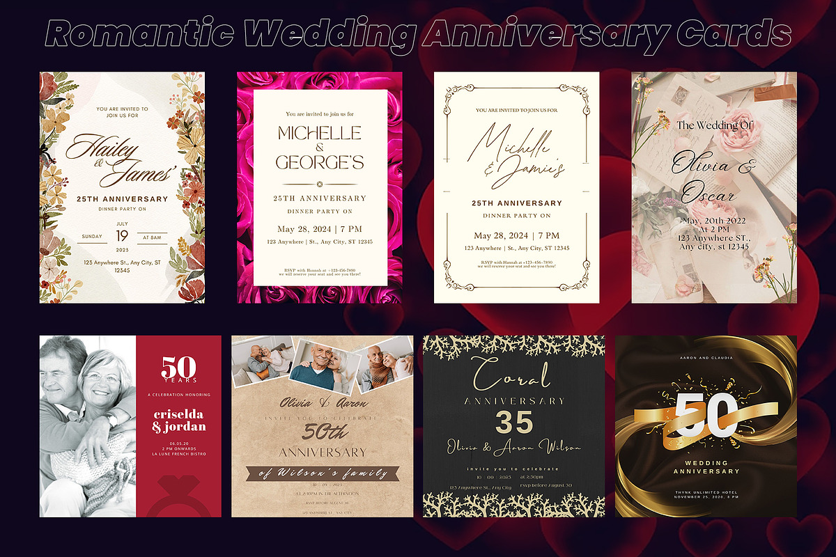 Wedding Anniversary Card Pack, an Invitation Template by DesignGenix (Photo 2 of 3)