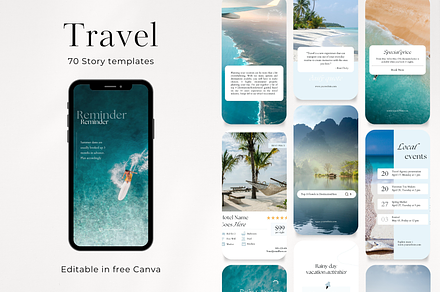 70 Travel Social Media Stories, a Social Media Template by PatternLab.
