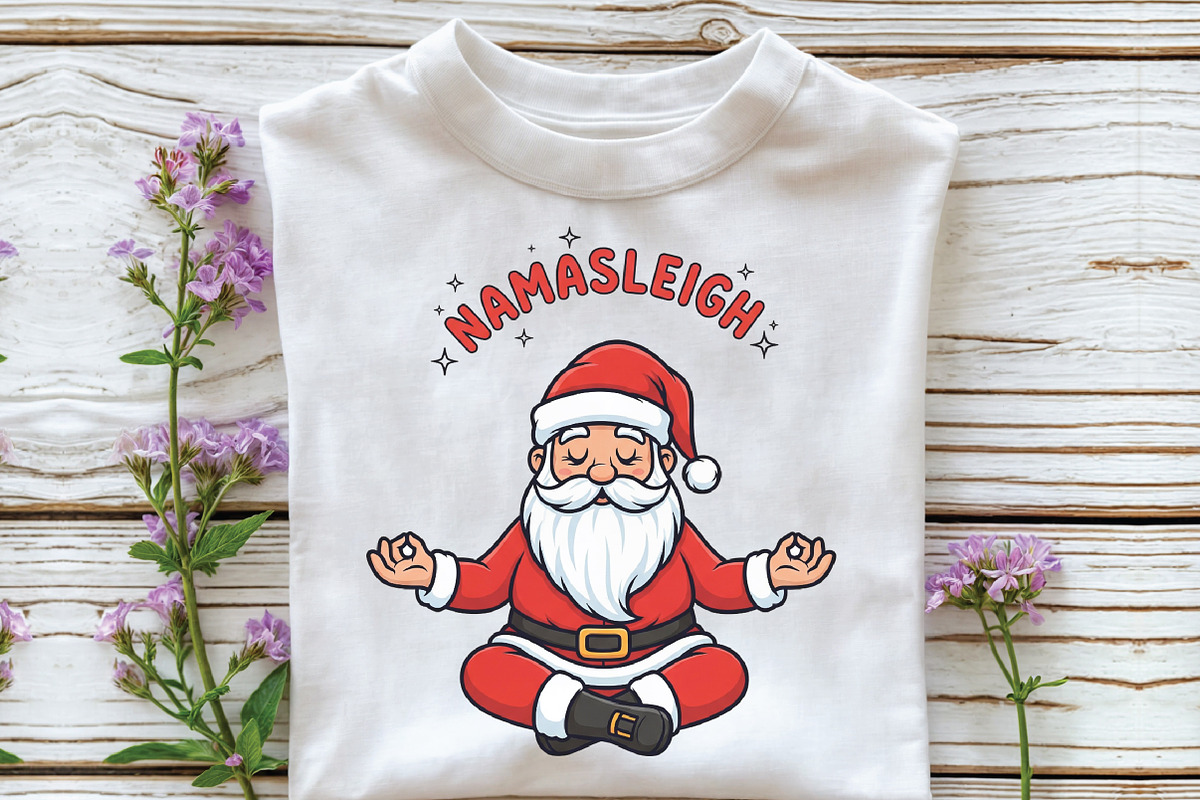 Funny Santa Namasleigh Sublimation, an Illustration by CraftArtStudio (Photo 2 of 4)