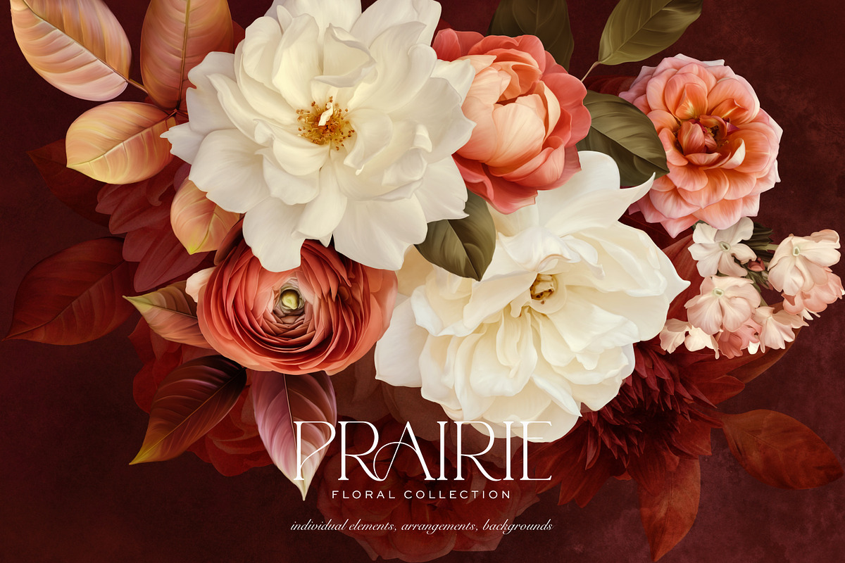Warm Peachy Pink Floral Art Kit, a Decorative Illustration by Eclectic Anthology (Photo 2 of 12)