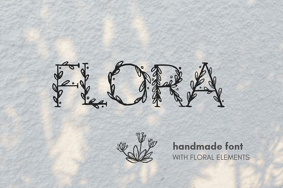 flora - hand painted all caps font preview 5