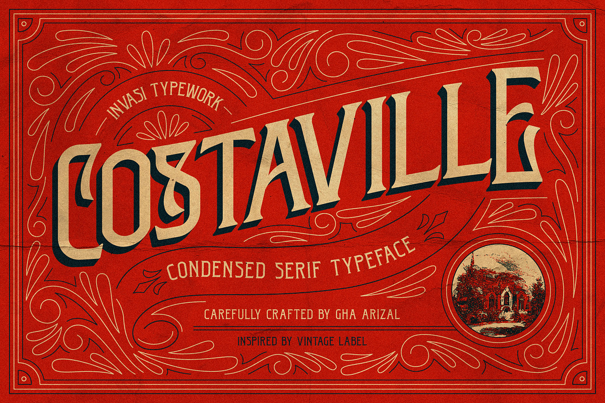 Costaville - Vintage Condensed, a Serif Font by Invasi Studio (Photo 1 of 10)