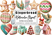 Watercolor Gingerbread Clipart, a Graphic by CitraGraphics (Thumbnail 1 of 4)