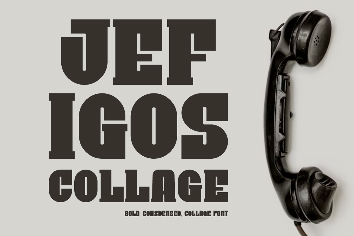 Jefigos Collage Font, a Serif Font by Iqsiart Studio (Photo 1 of 6)