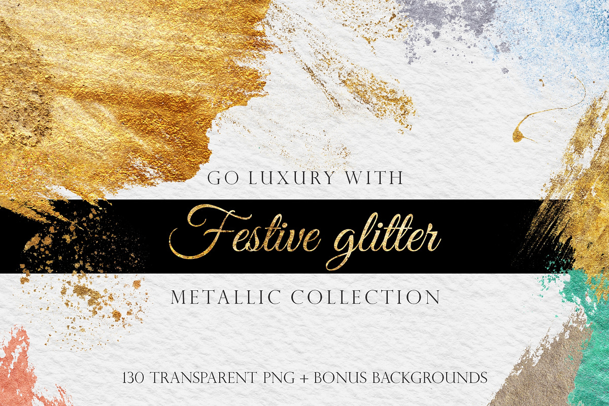 Festive Glitter Bundle + Bonus, a Decorative Illustration by kisikoida (Photo 1 of 18)