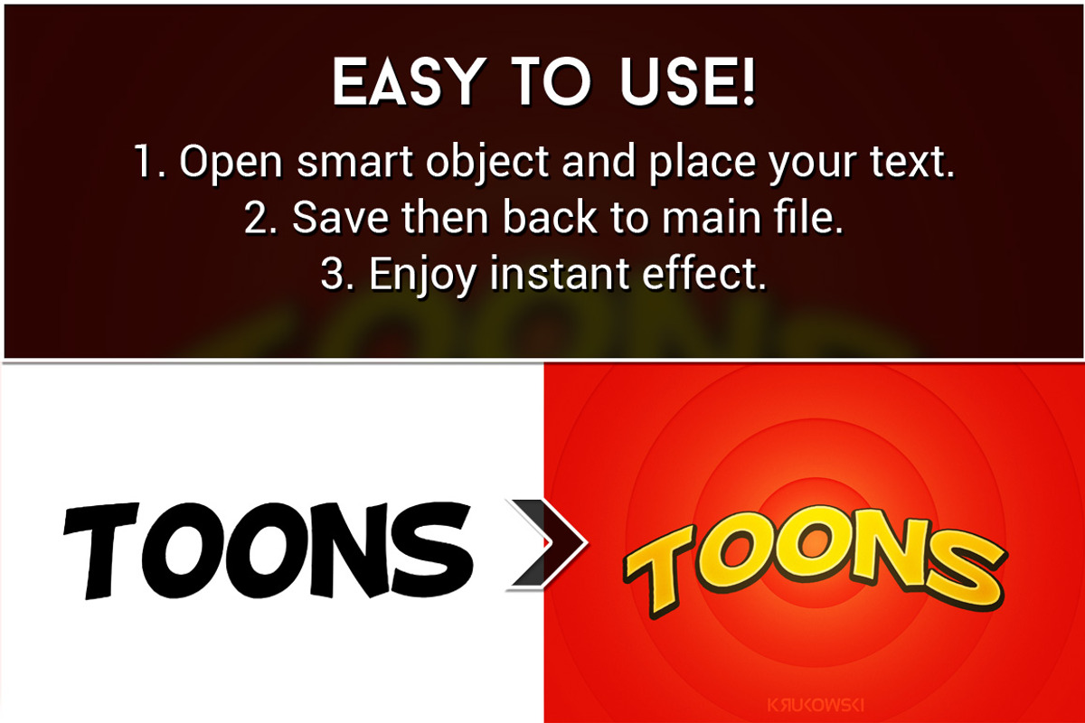Cartoon Text Effects, a Brushes & More by Krukowski Graphics (Photo 3 of 3)