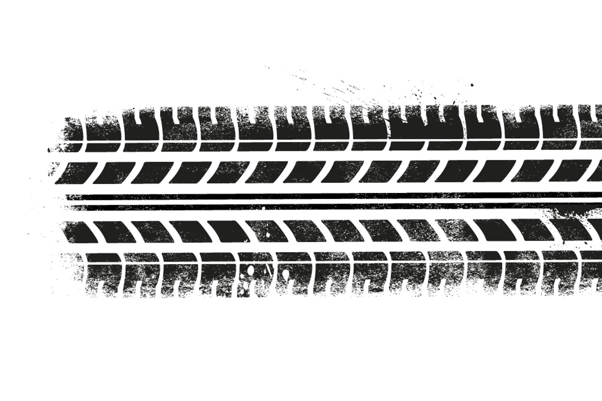 Tire Tracks With Grunge Effect, a Texture Graphic by Black White Mouse Design