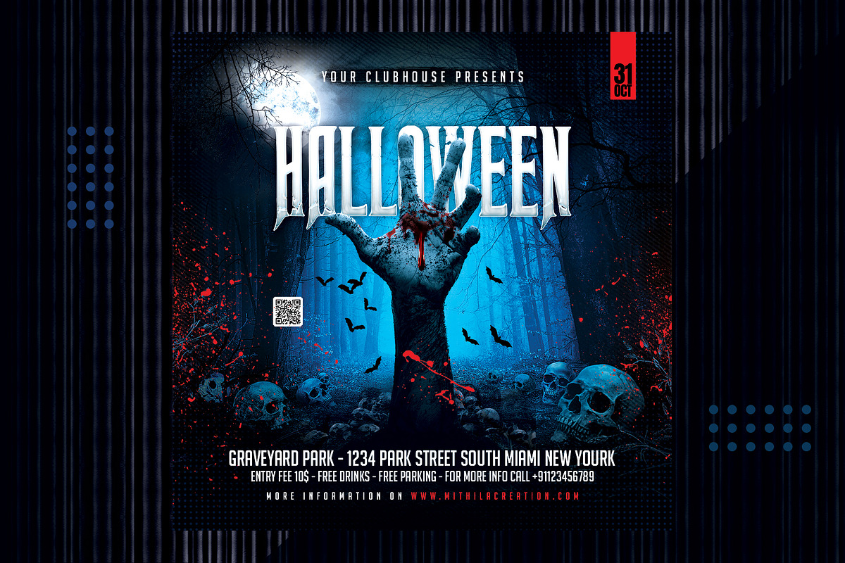 Halloween Flyer Template, a Templates & Theme by MithilaCreation (Photo 3 of 6)