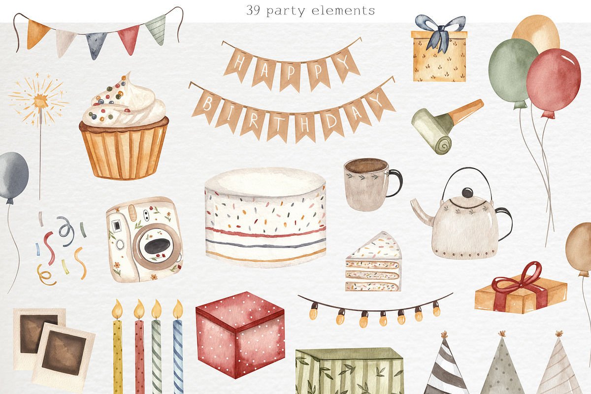 Forest party. Watercolor birthday., an Animal Illustration by Ooh Lily (Photo 3 of 16)
