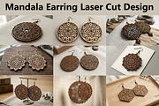 Mandala Earring Vector, an Object Graphic by hafijul (Thumbnail 1 of 11)