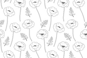 Poppies Flowers Graphics Pattern