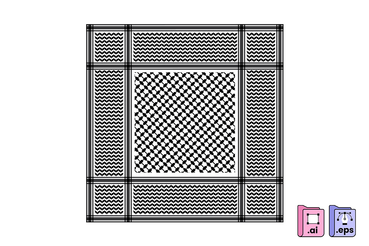 Black Keffiyeh Design, a Pattern Graphic by MISS CHATZ (Photo 1 of 3)