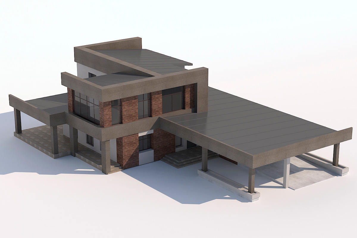 Modern country house, an Architecture 3D Model by profdesign (Photo 2 of 10)