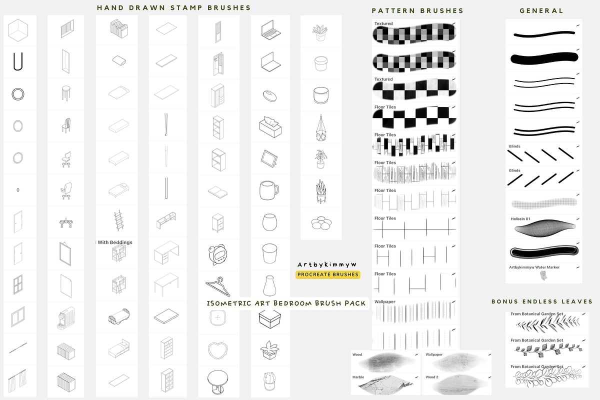 Procreate Isometric Room Brush Pack, a Brush Add-On by Artbykimmyw (Photo 5 of 18)